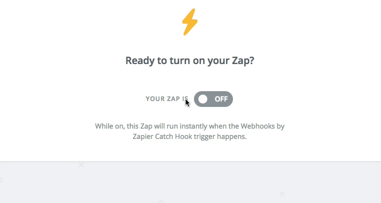 turn on your zap! 